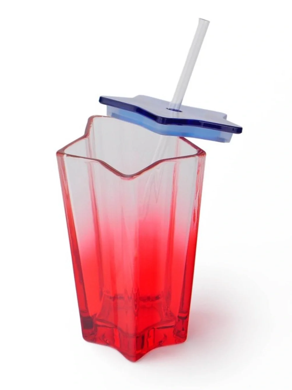 9.5 fl oz Star Glass Tumbler Red & Blue w/Straw, 2026 Target Bullseye Playground